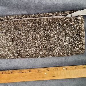 Banana Republic Silver Beaded Clutch Purse Evening Handbag